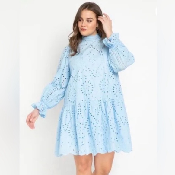 Eloquii Eyelet Easy Dress - Picture 3 of 8